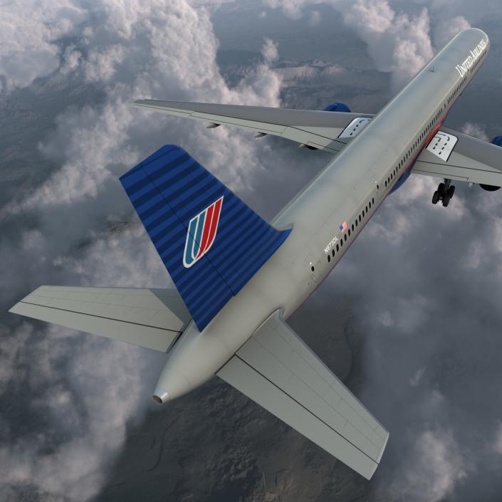 3D model Boeing 757-300 United Airlines