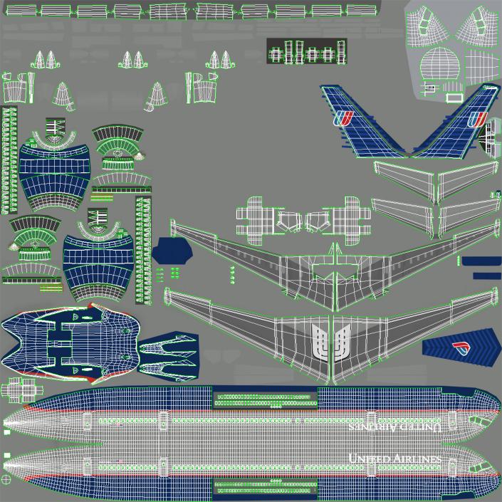 3D model Boeing 757-300 United Airlines