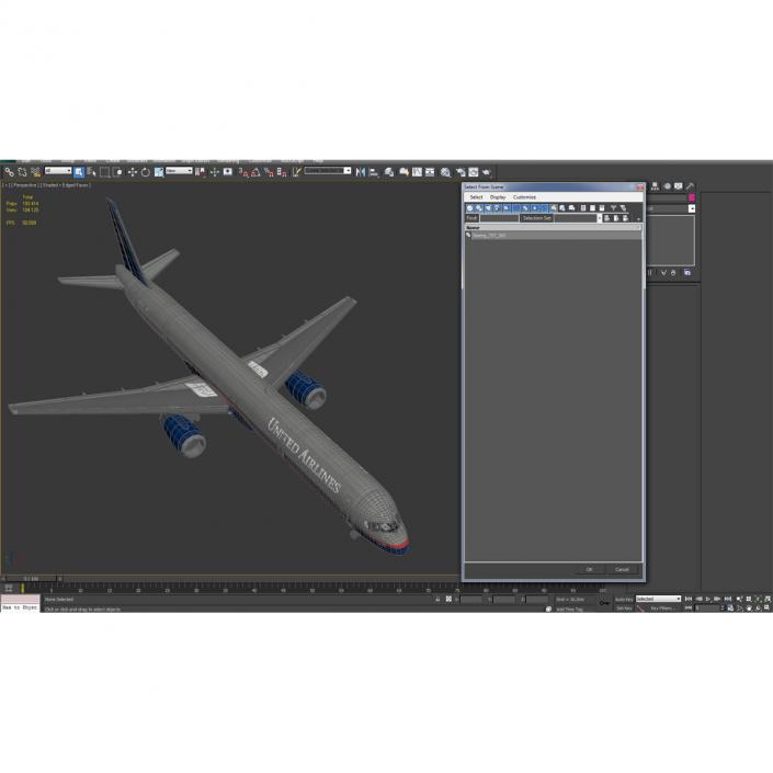 3D model Boeing 757-300 United Airlines