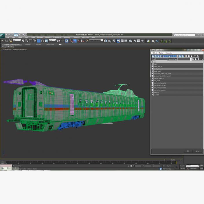 3D Speed Train Passenger Car Generic model