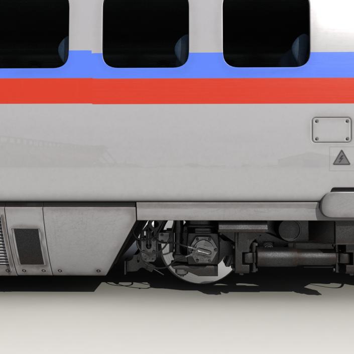 3D model Speed Train Passenger Car Generic Rigged