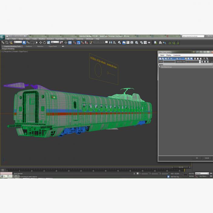 3D model Speed Train Passenger Car Generic Rigged