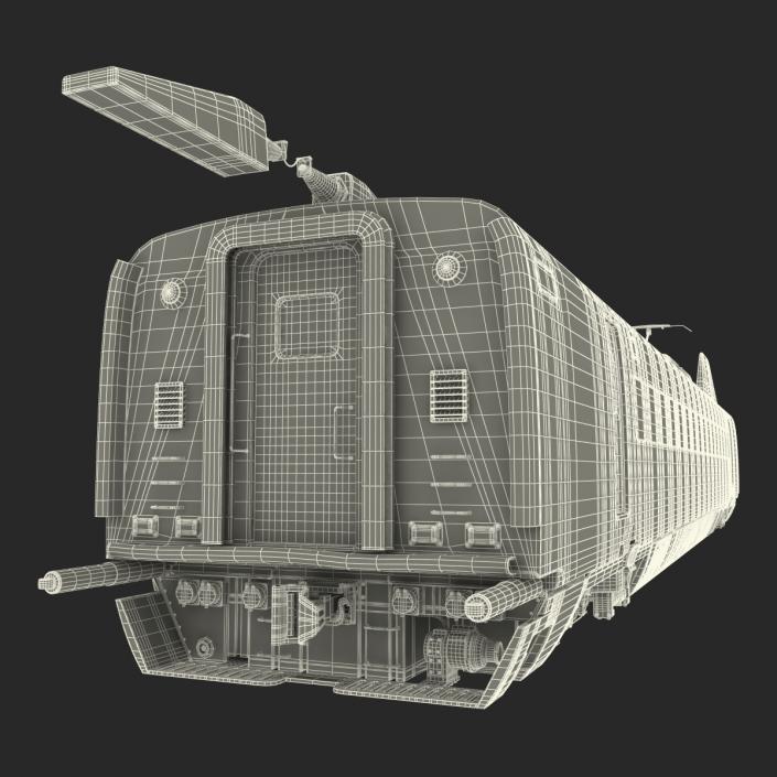 3D model Speed Train Passenger Car Generic Rigged