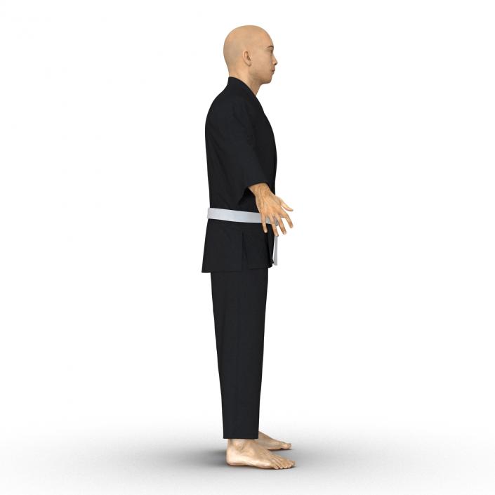 Japanese Karate Fighter Black Suit 3D model