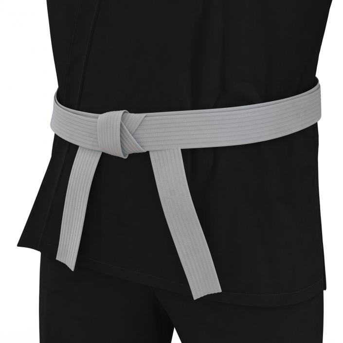 Japanese Karate Fighter Black Suit 3D model