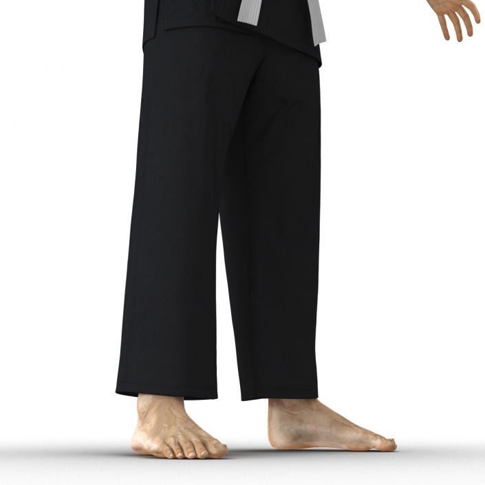 Japanese Karate Fighter Black Suit 3D model