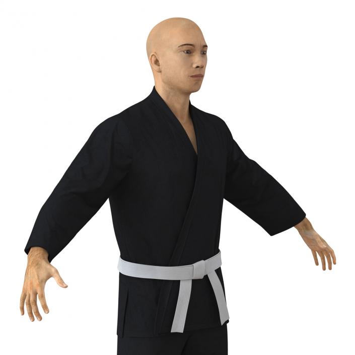 Japanese Karate Fighter Black Suit 3D model