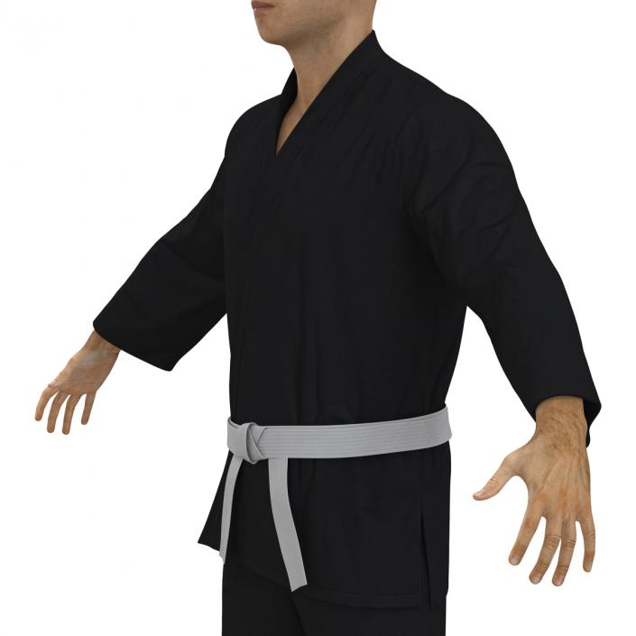 Japanese Karate Fighter Black Suit 3D model