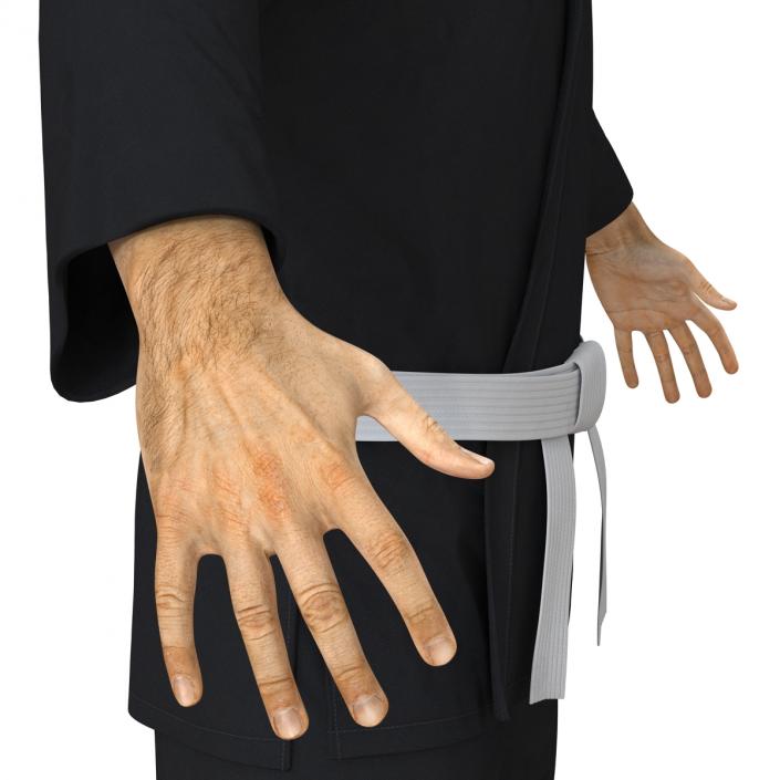 Japanese Karate Fighter Black Suit 3D model