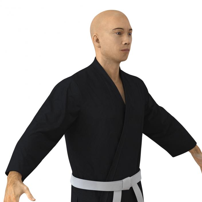 Japanese Karate Fighter Black Suit 3D model