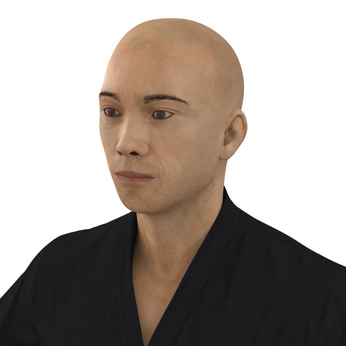 Japanese Karate Fighter Black Suit 3D model