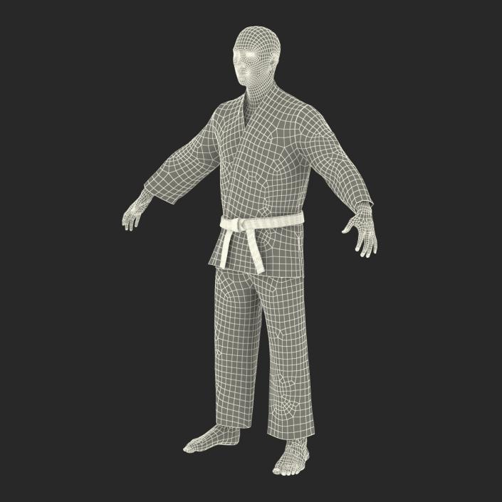 Japanese Karate Fighter Black Suit 3D model