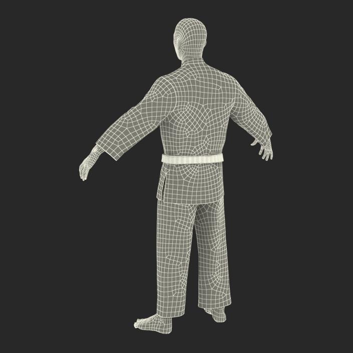 Japanese Karate Fighter Black Suit 3D model