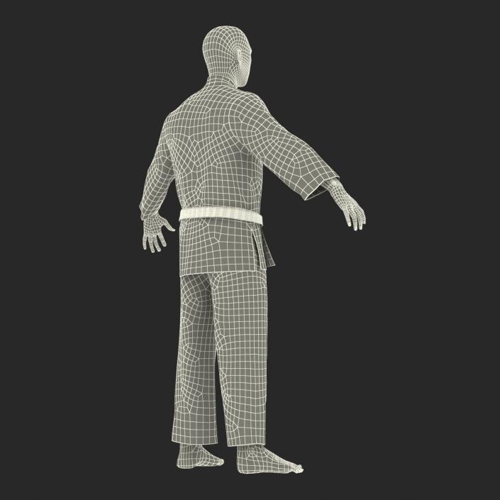 Japanese Karate Fighter Black Suit 3D model