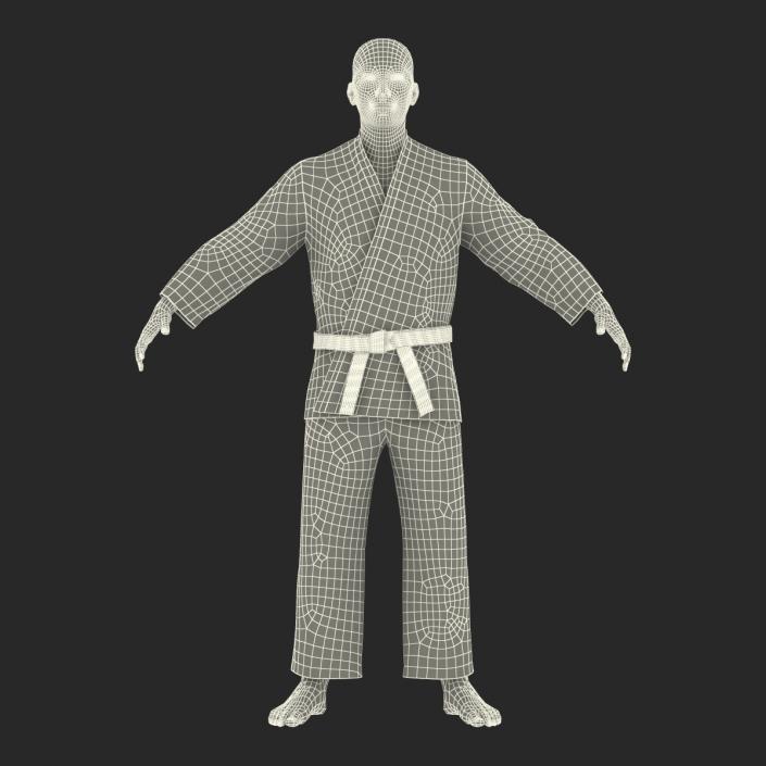 Japanese Karate Fighter Black Suit 3D model