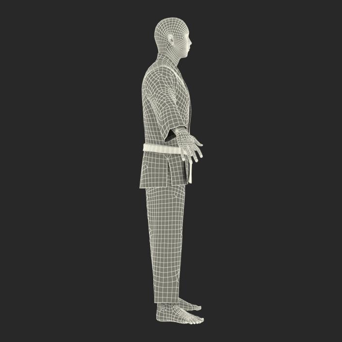 Japanese Karate Fighter Black Suit 3D model