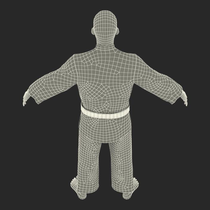 Japanese Karate Fighter Black Suit 3D model