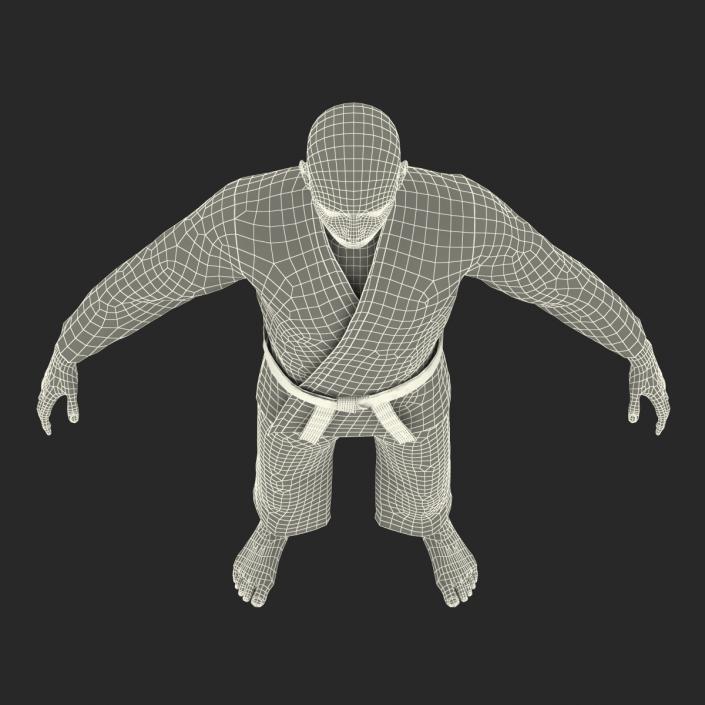 Japanese Karate Fighter Black Suit 3D model