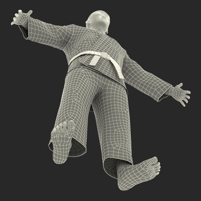 Japanese Karate Fighter Black Suit 3D model