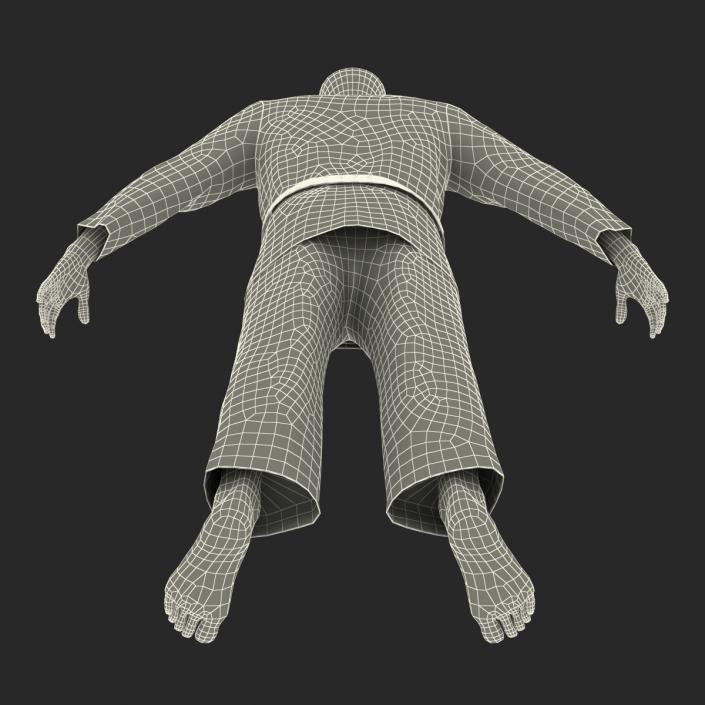 Japanese Karate Fighter Black Suit 3D model