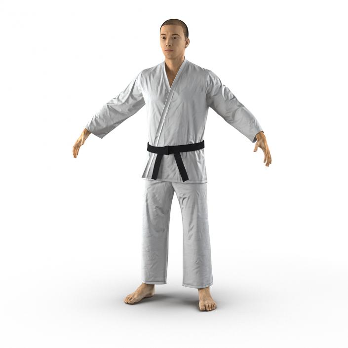 Japanese Karate Fighter with Fur 3D