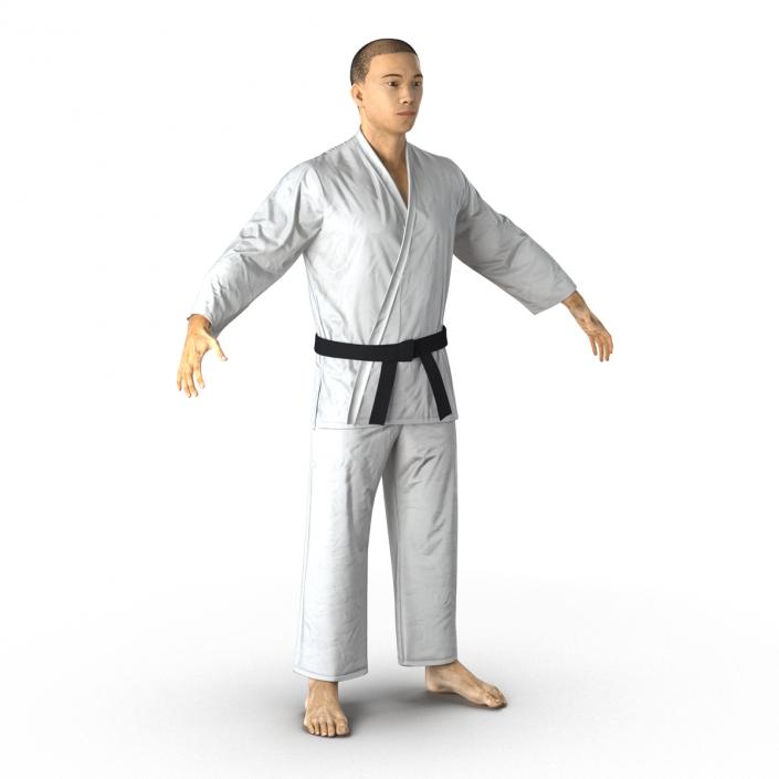 Japanese Karate Fighter with Fur 3D