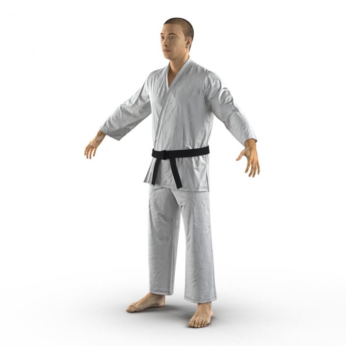 Japanese Karate Fighter with Fur 3D