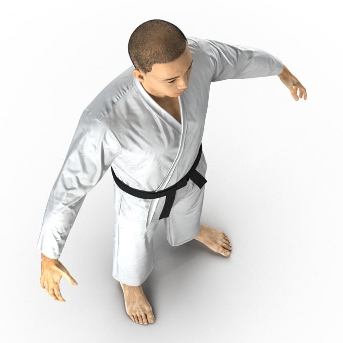 Japanese Karate Fighter with Fur 3D