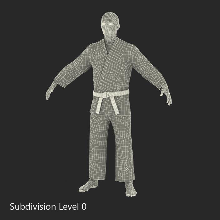 Japanese Karate Fighter with Fur 3D