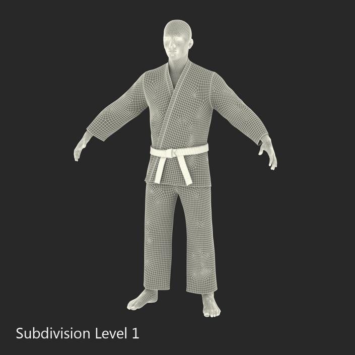 Japanese Karate Fighter with Fur 3D