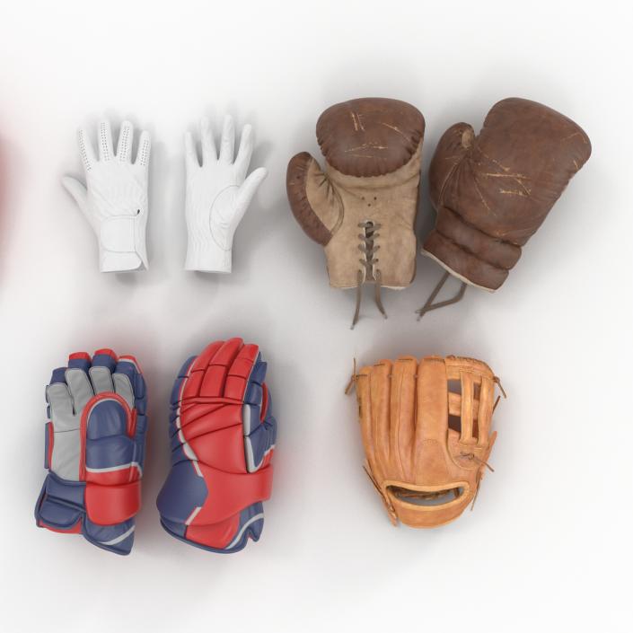 3D Sport Gloves Collection model