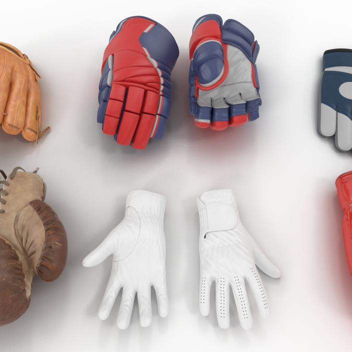 3D Sport Gloves Collection model