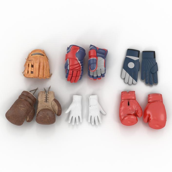 3D Sport Gloves Collection model