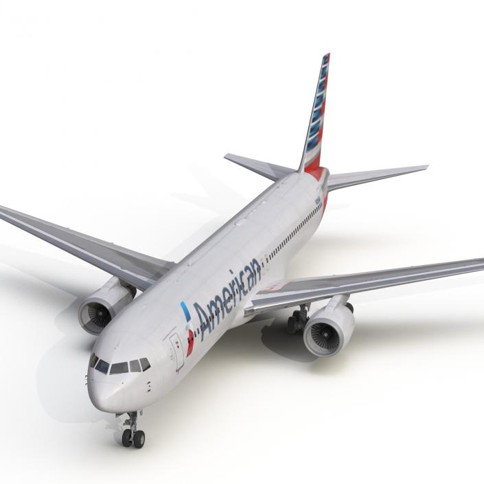 Boeing 767-300 American Airlines Rigged 3D model