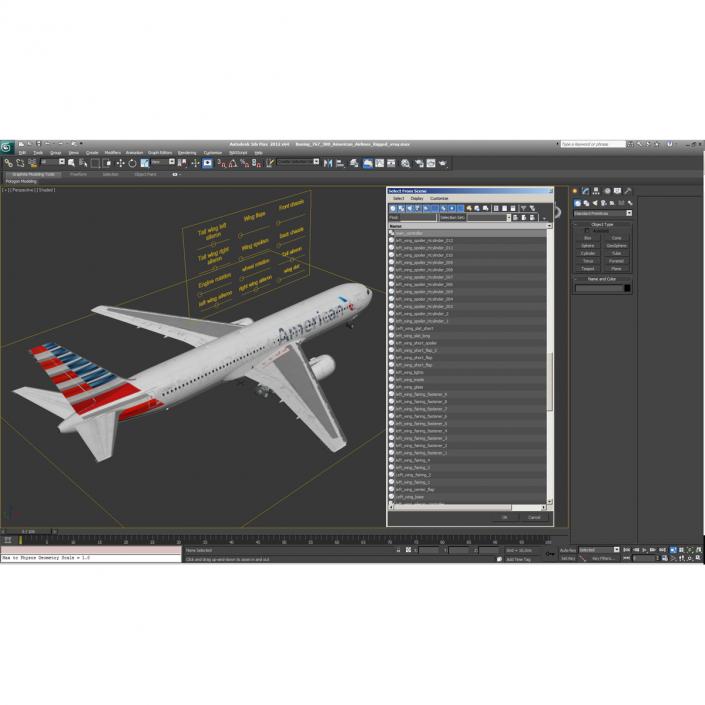 Boeing 767-300 American Airlines Rigged 3D model