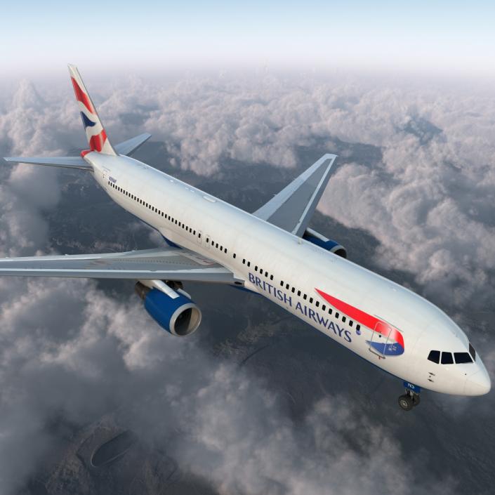 Boeing 767-300 British Airways Rigged 3D