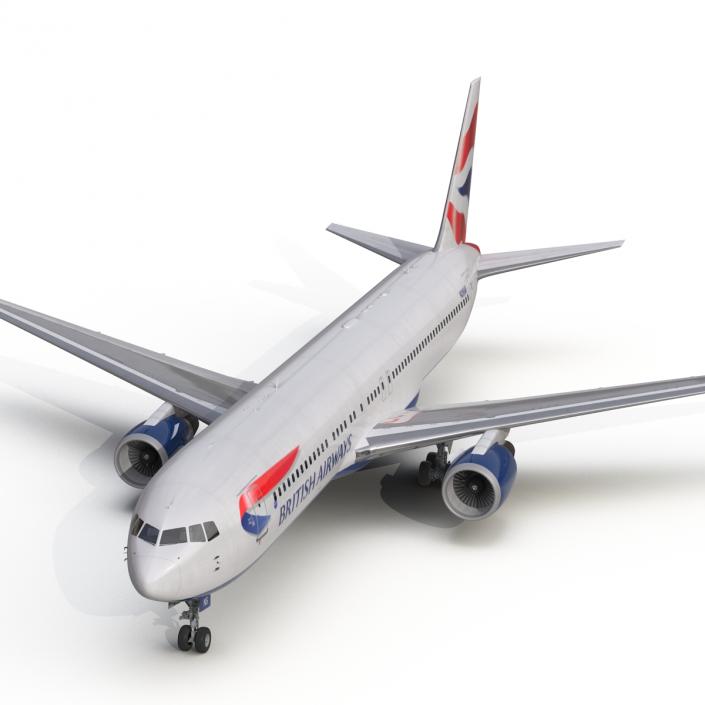 Boeing 767-300 British Airways Rigged 3D