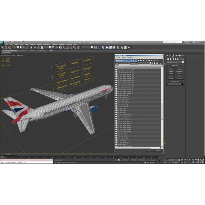 Boeing 767-300 British Airways Rigged 3D