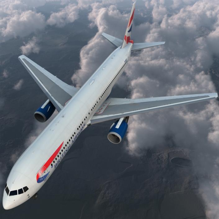 Boeing 767-300 British Airways Rigged 3D