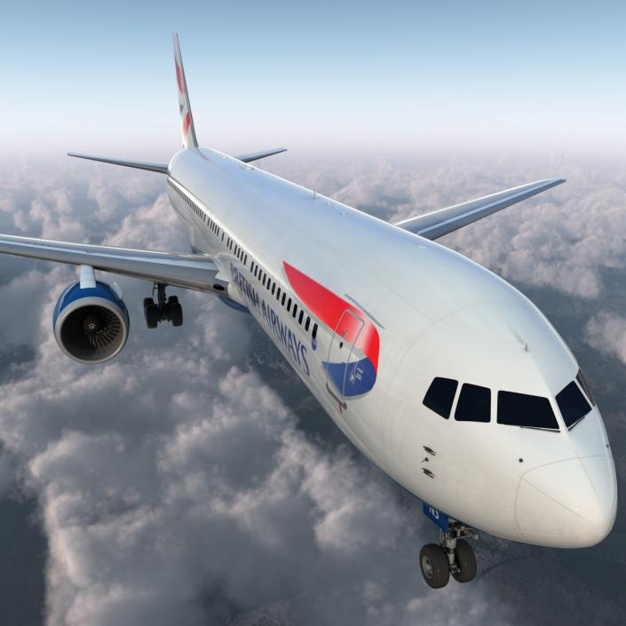 Boeing 767-300 British Airways Rigged 3D