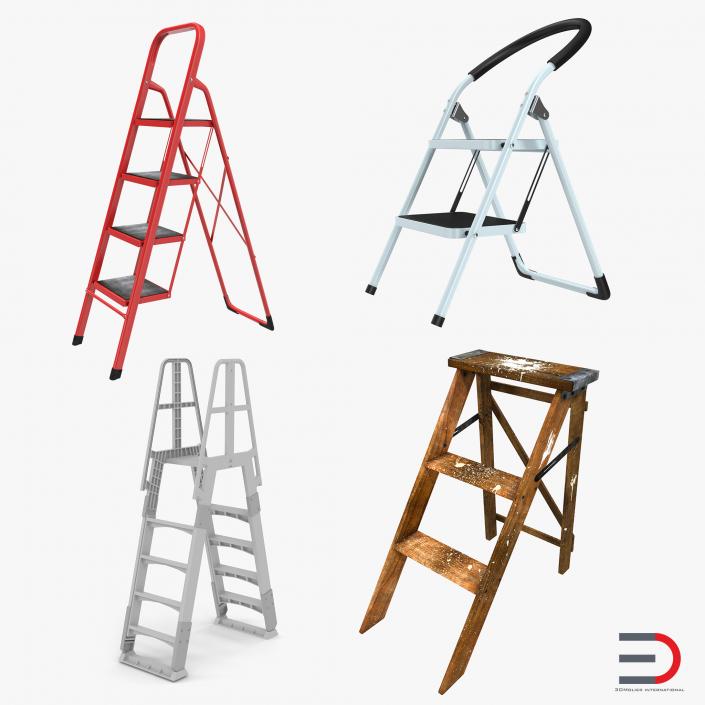 3D Step Ladders 3D Models Collection model