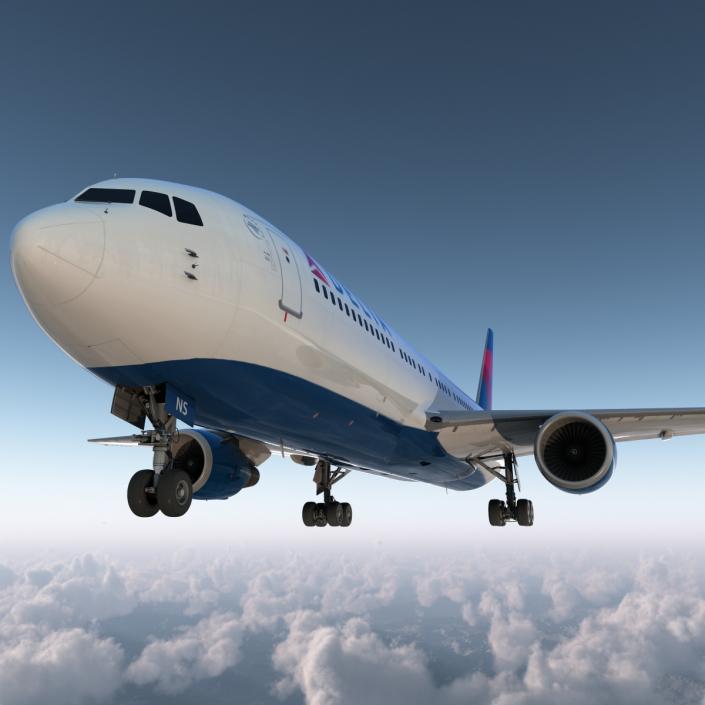 Boeing 767-300 Delta Air Lines Rigged 3D