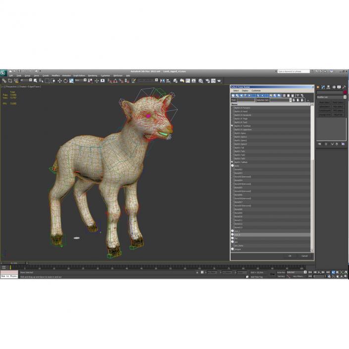 3D model Lamb Rigged with Fur