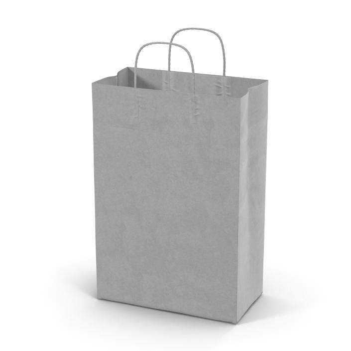 3D Handle Paper Shopping Bag White