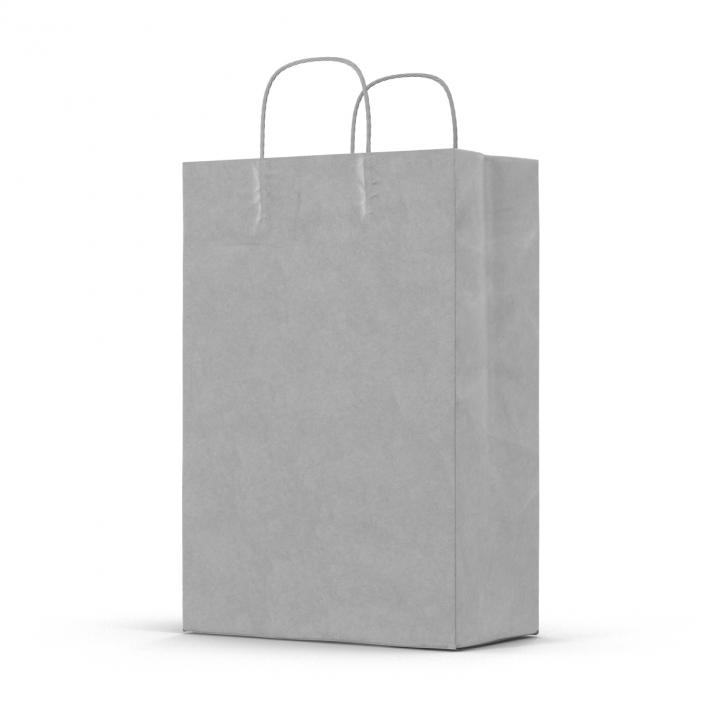 3D Handle Paper Shopping Bag White