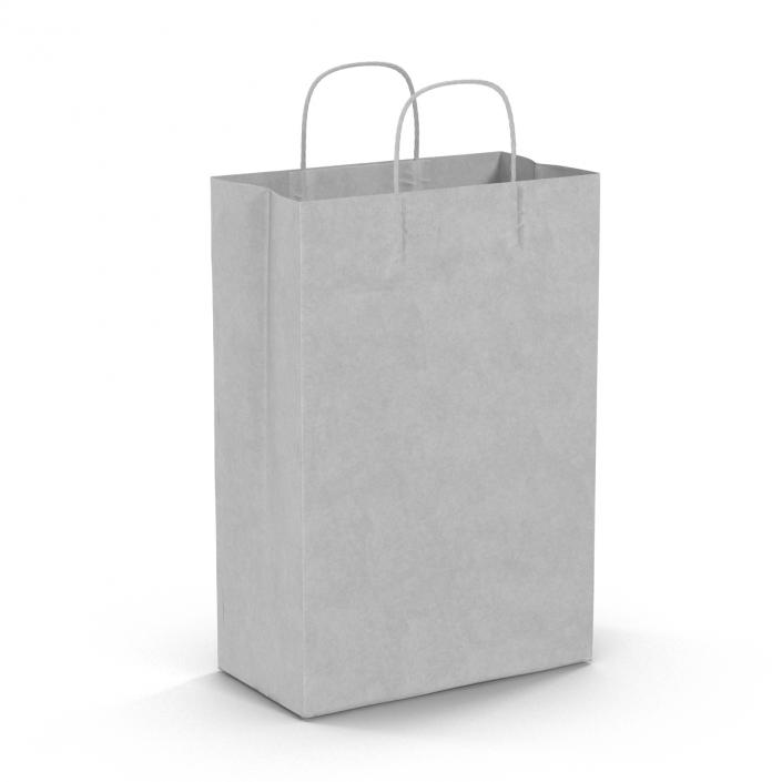 3D Handle Paper Shopping Bag White