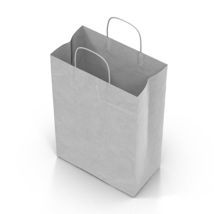 3D Handle Paper Shopping Bag White