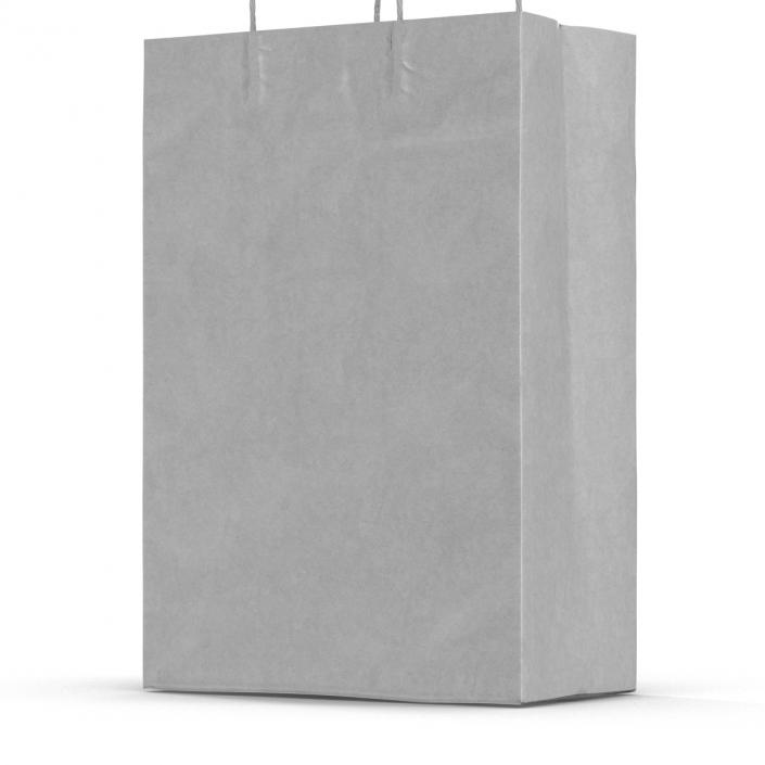 3D Handle Paper Shopping Bag White