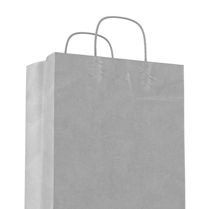 3D Handle Paper Shopping Bag White