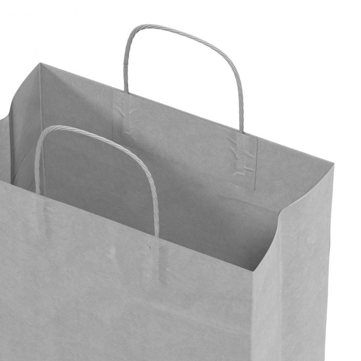 3D Handle Paper Shopping Bag White